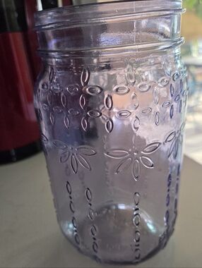 Original Vintage Mason Jar/vase Syndicate Brand Est 1946 Purple Hue